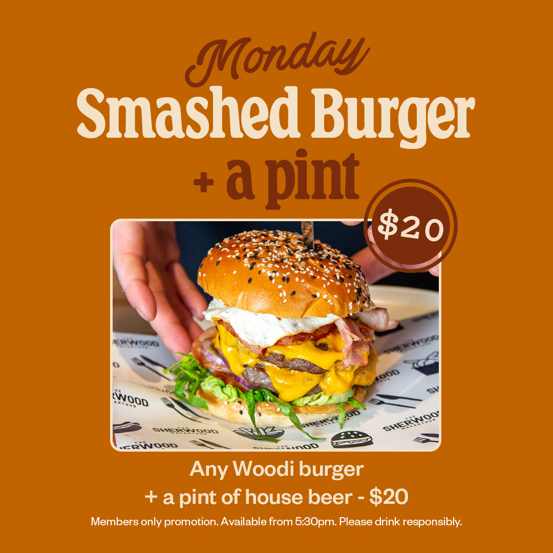 MONDAY BURGERS + Pint • DINNER SPECIAL